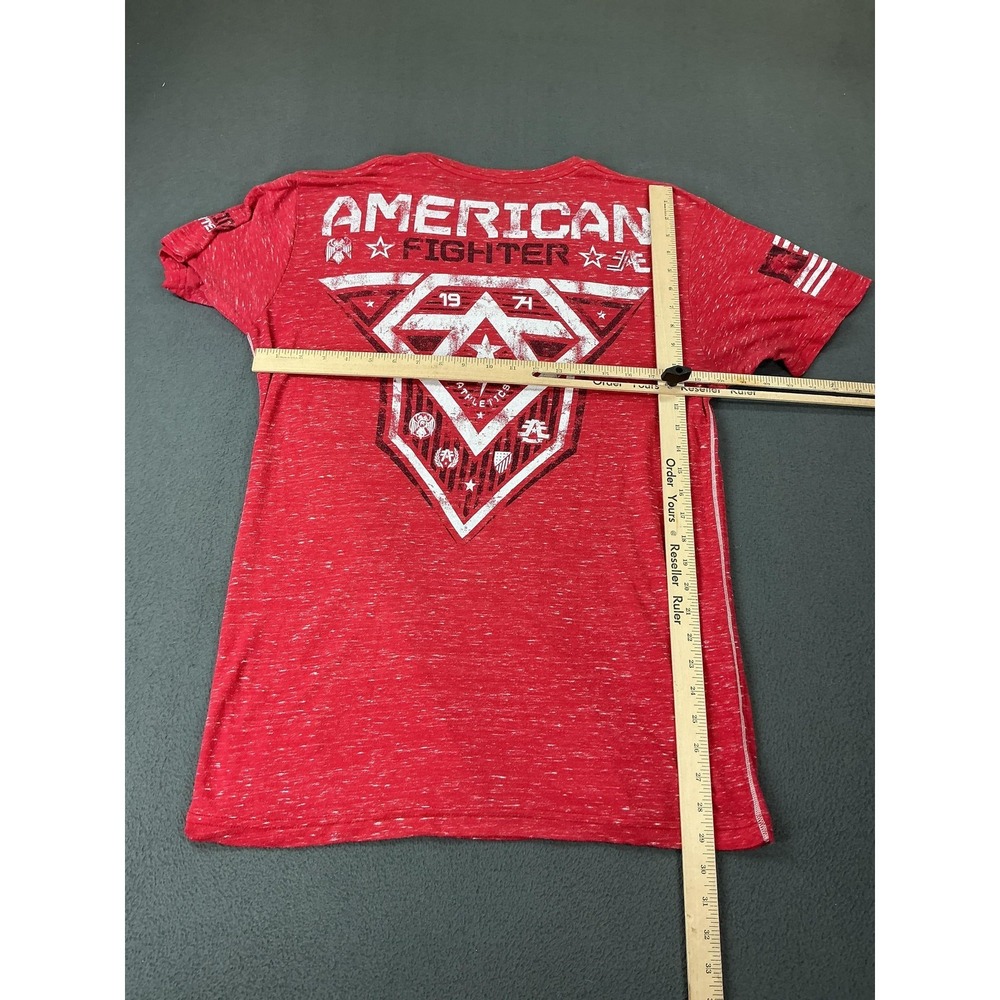American Fighter Shirts Mens XL Red Graphic Crew Neck Tagless Slim Fit Athletics - Picture 5 of 9